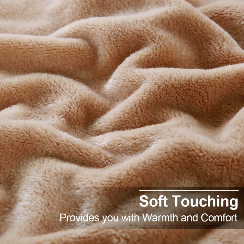 EASELAND Soft Twin Size Blanket All Season Warm Fuzzy Microplush Lightweight Thermal Fleece Blankets for Couch Bed Sofa,66x90 Inches,Camel - Image 4